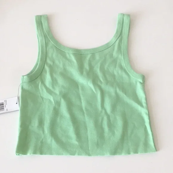 Billabong Crop Tank Top Scoop Neck Raw Hem Tee - Picture 6 of 16